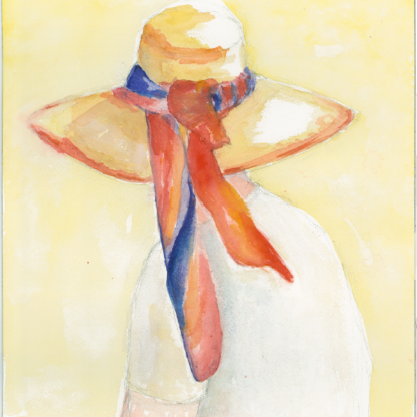 Patti Ellis Art lady in colorful hat