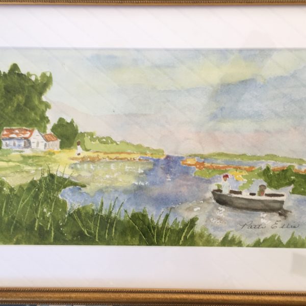 Patti Ellis Art Inlet and small boat