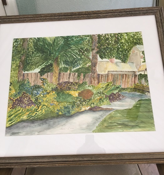 Patti Ellis backyard watercolor